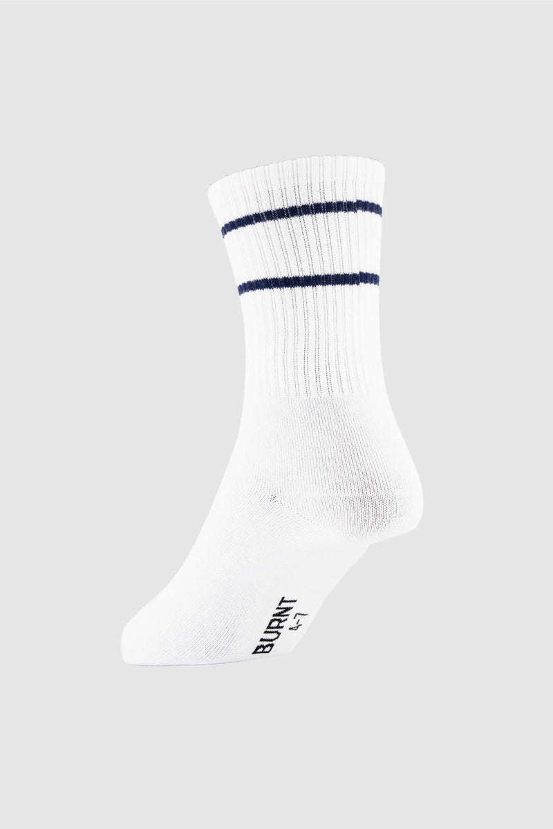 Track Crew Sock - White & Navy