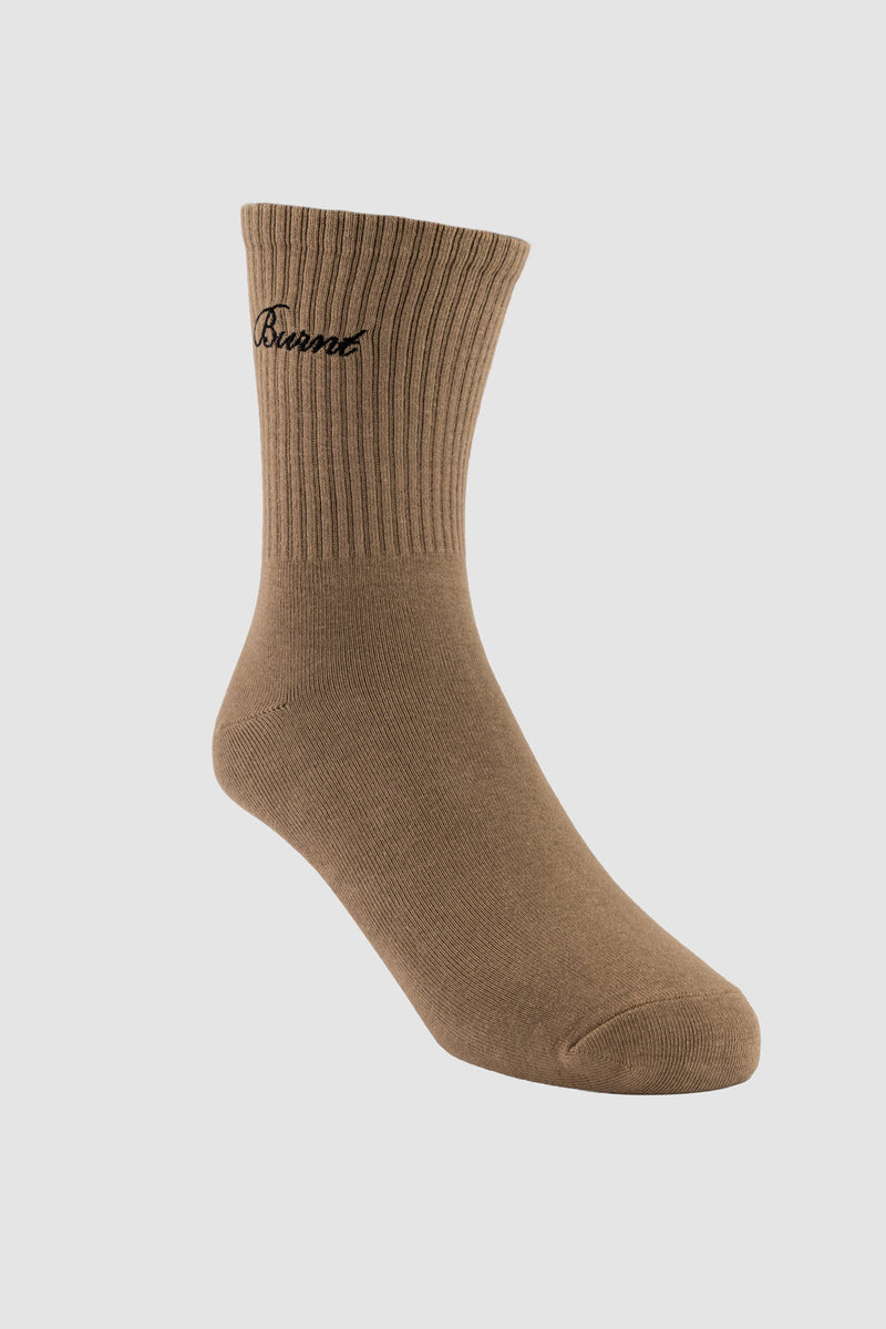 Headline Crew Sock - Brown
