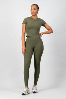 Olivia Fitted Tee - Olive