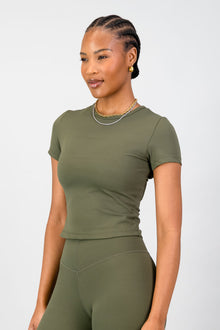 Olivia Fitted Tee - Olive