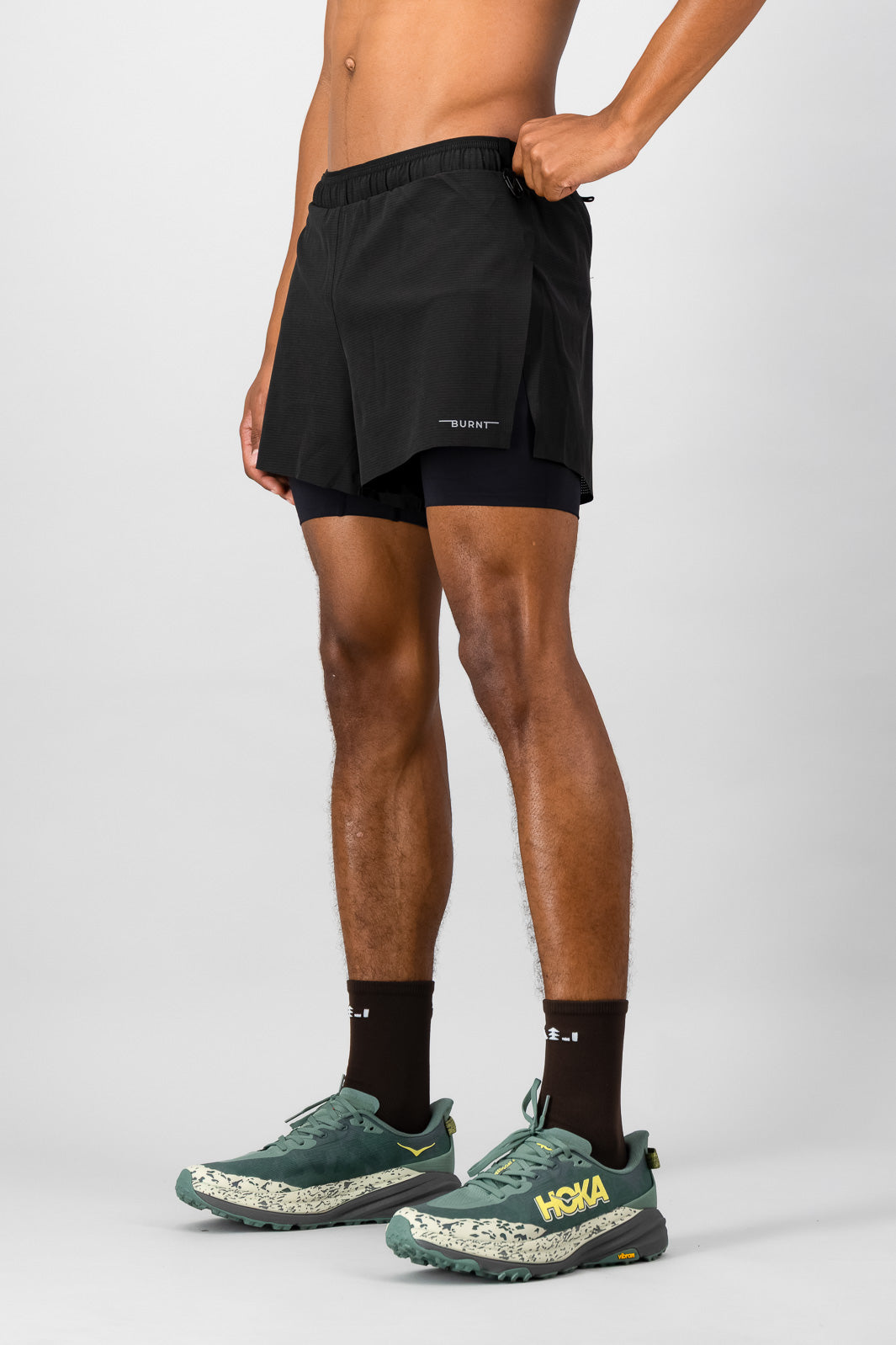 Venture Men's 2-in-1 Run Short - Black