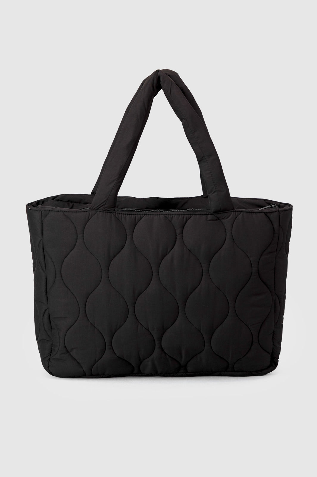 Quilted Tote Bag - Black